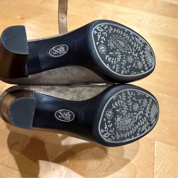 Sofft Natara Mary Jane heel pumps shoes 7.5 metallic taupe suede - Picture 6 of 9